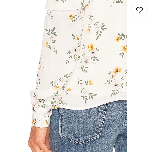 Revolve L’academie | Tie Neck Cold Shoulder Blouse - Picture 5 of 8